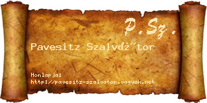 Pavesitz Szalvátor névjegykártya